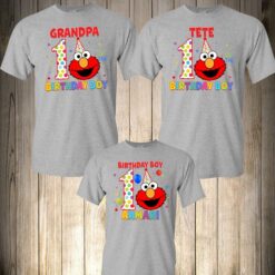 Personalized Name Age Elmo Birthday Shirt Onesis Kid Youth V-neck Unisex