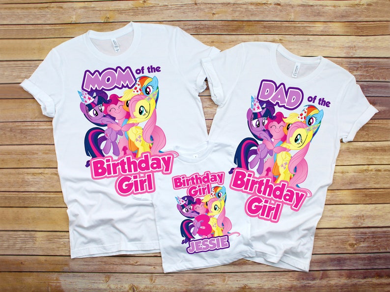 My Little Pony Birthday Shirt 1st 2nd 3rd 4th 5th 6th 7th 8th 9th Birthday Raglan Personalized with your Child's Name & Age