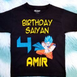 Personalized Name Age Dragon Ball Z Birthday Shirt Onesis Kid Youth V-neck Unisex